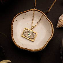 Load image into Gallery viewer, Custom Engraved Evil Eye Necklace (2 Names)
