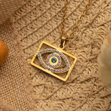 Load image into Gallery viewer, Custom Engraved Evil Eye Necklace (2 Names)