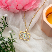 Load image into Gallery viewer, Custom Engraved Evil Eye Necklace (2 Names)