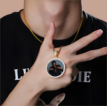 Load image into Gallery viewer, Studded Round Photo Necklace (V2)