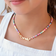 Load image into Gallery viewer, Kids Name Necklace ( Rainbow chain)