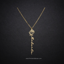 Load image into Gallery viewer, Vertical Rose Name Necklace