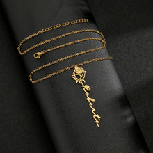 Load image into Gallery viewer, Vertical Rose Name Necklace
