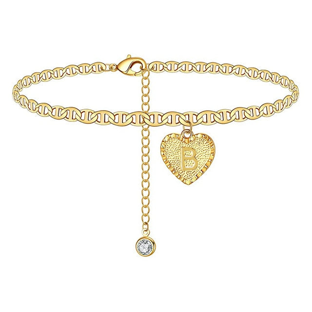 Initials Heart Anklet – Pendants Bazaar - Main Image