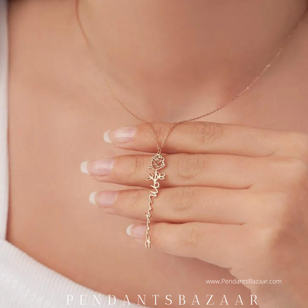 Glitter name necklace deals