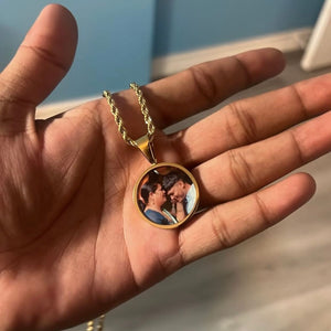 Round Photo Necklace (Coloured)