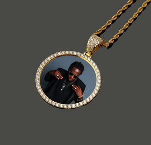 Studded Round Photo Necklace (V2)
