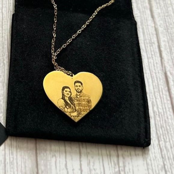Custom Photo Heart Necklace