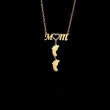 Load image into Gallery viewer, Custom MOM Necklace (Babyfeet)
