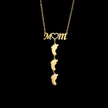Load image into Gallery viewer, Custom MOM Necklace (Babyfeet)
