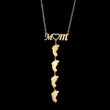 Load image into Gallery viewer, Custom MOM Necklace (Babyfeet)
