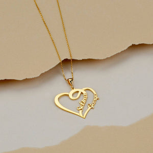 Couple Name Heart Necklace-I