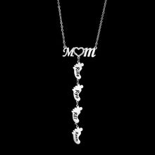 Load image into Gallery viewer, Custom MOM Necklace (Babyfeet)
