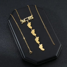 Load image into Gallery viewer, Custom MOM Necklace (Babyfeet)
