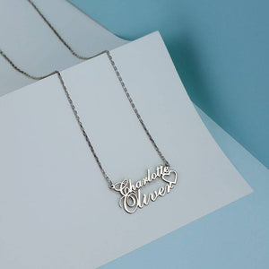 Double Name Heart Necklace (H9)