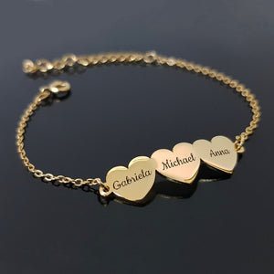 Engraved Hearts Bracelet (B5)