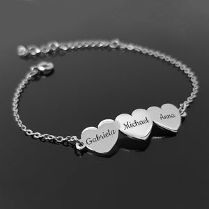Engraved Hearts Bracelet (B5)