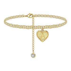 Initials Heart Anklet