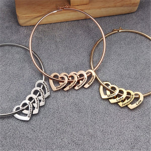 Custom Hearts Bangle (H9)