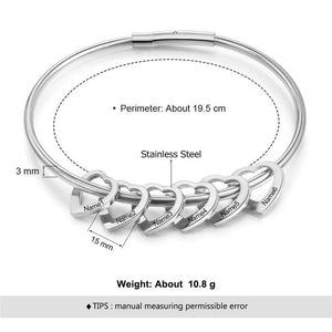 Custom Hearts Bangle (H9)