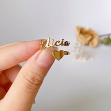 Load image into Gallery viewer, Name Ring with heart
